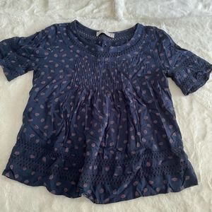 abercrombie and fitch short sleeve peasant style blouse size medium